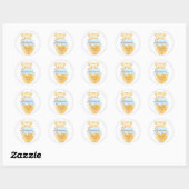 Honey Jar Boy Teddy Bear Bedankt Ronde Sticker (Vel)