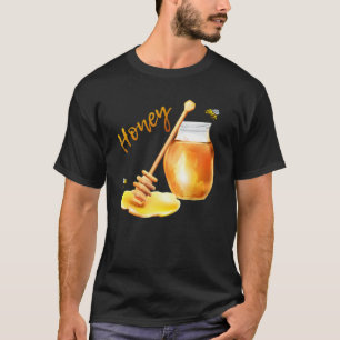 Honey Jar Cute Bee Flying Funny Halloween Matching T-shirt