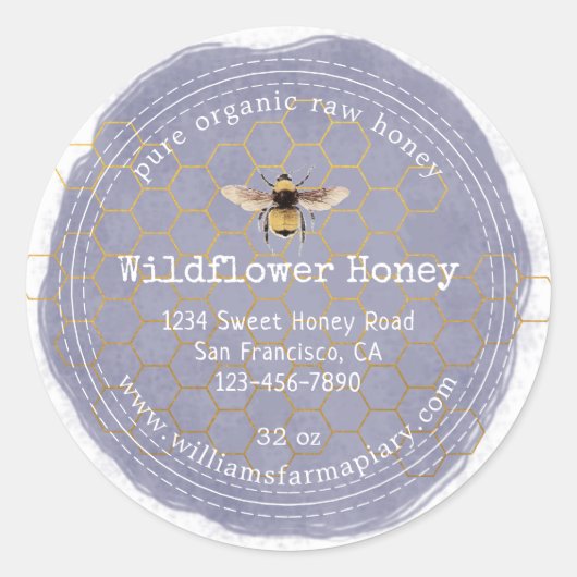Honey Jar Étiquette Honeybee (Devant)