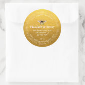 Honey Jar Étiquette Honeybee Apiary Classic Gold (Sac)