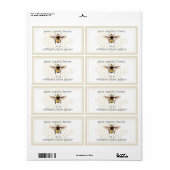 Honey Jar Étiquette Honeybee Apiary Honeycomb Anti (Feuille entière)