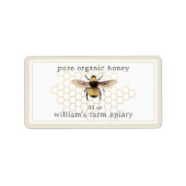 Honey Jar Étiquette Honeybee Apiary Honeycomb Anti (Devant)
