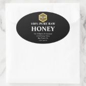 Honey Jar Étiquette | Miel Abee et Apiary Nom Noir (Sac)