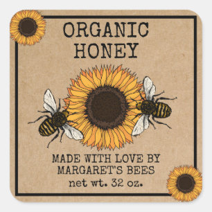 Honey Jar Étiquettes Honeybee Honeycomb Bee Apière