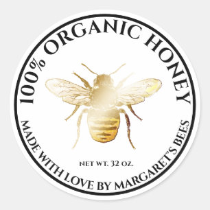 Honey Jar Étiquettes Honeybee Honeycomb Bee Apière