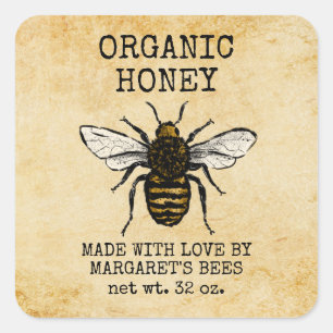 Honey Jar Étiquettes Honeybee Honeycomb Bee Apière