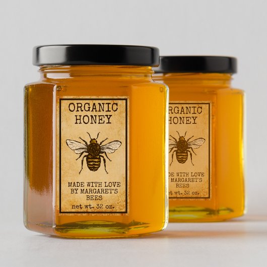Honey Jar Étiquettes Honeybee Honeycomb Bee Apière