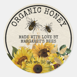 Honey Jar Étiquettes Honeybee Honeycomb Bee Apière