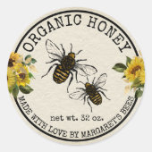 Honey Jar Étiquettes Honeybee Honeycomb Bee Apière (Devant)