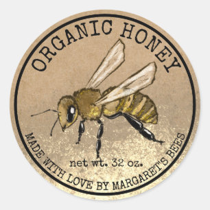 Honey Jar Étiquettes Honeybee Honeycomb Bee Apière