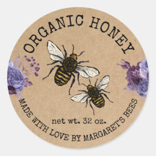Honey Jar Étiquettes Honeybee Honeycomb Bee Apière