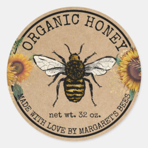 Honey Jar Étiquettes Honeybee Honeypeb Bee Apiary