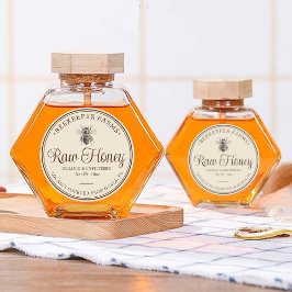 Honey Jar Label Bee Apiary Ronde Sticker