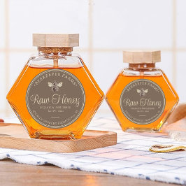 Honey Jar Label Bee Apiary Ronde Sticker
