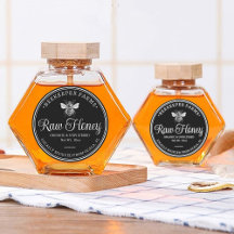 Honey Jar Label Bee Apiary Ronde Sticker