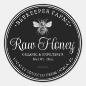  Honey Jar Label Bee Apiary Ronde Sticker (Voorkant)