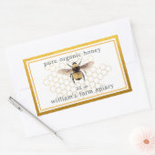 Honey Jar Label Honeybee Apiary Honeycomb Gold (Envelop)