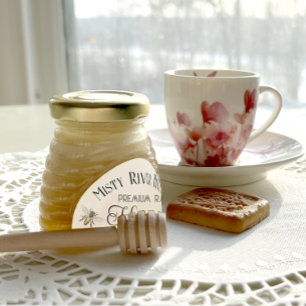 Honey Jar Label voor 3 oz Skep Jar Queen Bee