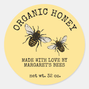 Honey Jar Labels Honeybee Honeycomb Bee Apiary