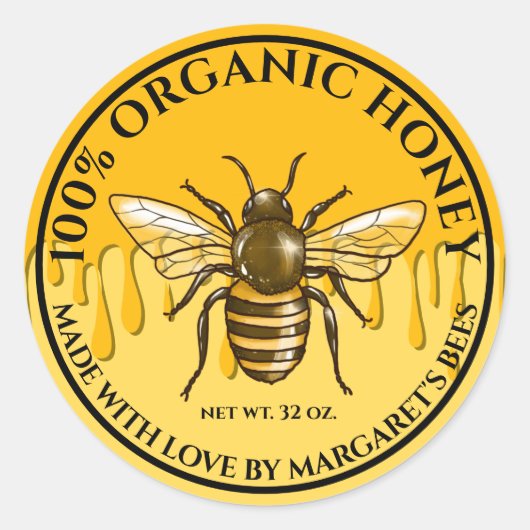 Honey Jar Labels Honeybee Honeycomb Bee Apiary (Voorkant)
