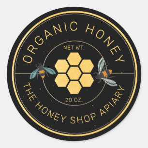 Honey Jar Labels   Honeybee Honeycomb Bee Apiary