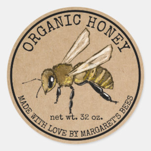 Honey Jar Labels Honeybee Honeycomb Bee Apiary