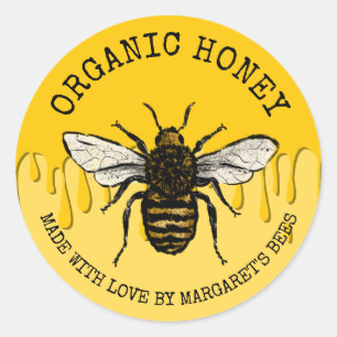 Honey Jar Labels Honeybee Honeycomb Bee Apiary