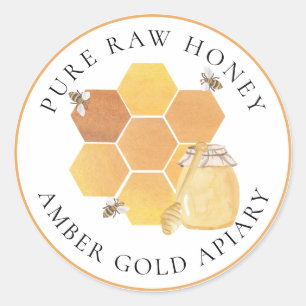 Honey Jar Labels Honeybees Honeycomb Bee Apiary