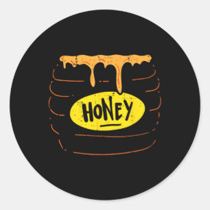 Honey Jar Pot Kostuum Fun Sweet Halloween Mannen V Ronde Sticker
