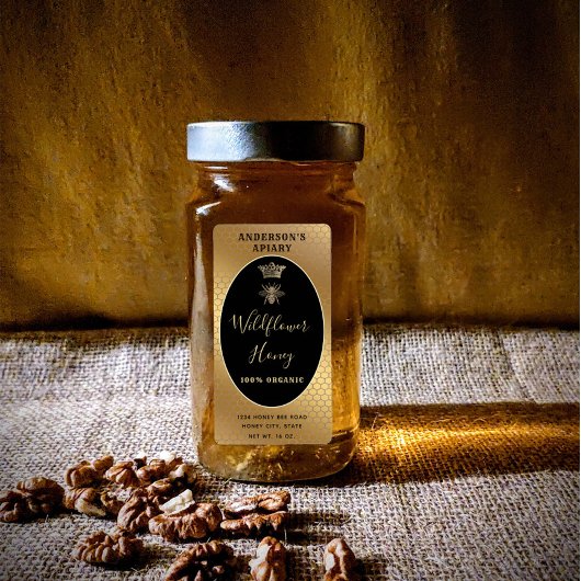 Honey jar script moderne queen bee étiquette