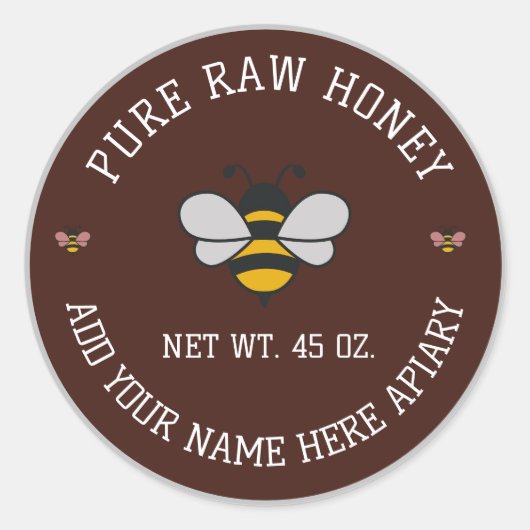 Honey Jar Stickers | Bee & Honeycomb Apiary Labels (Voorkant)