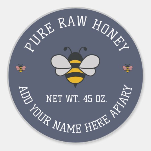 Honey Jar Stickers | Bee & Honeycomb Apiary Labels (Voorkant)