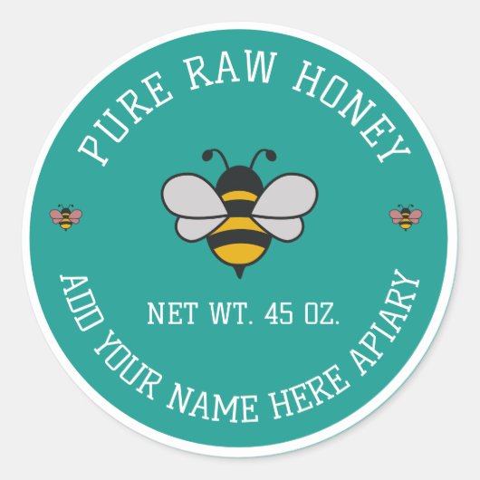 Honey Jar Stickers | Bee & Honeycomb Apiary Labels (Voorkant)