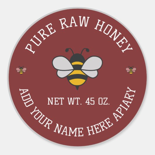 Honey Jar Stickers | Bee & Honeycomb Apiary Labels (Voorkant)