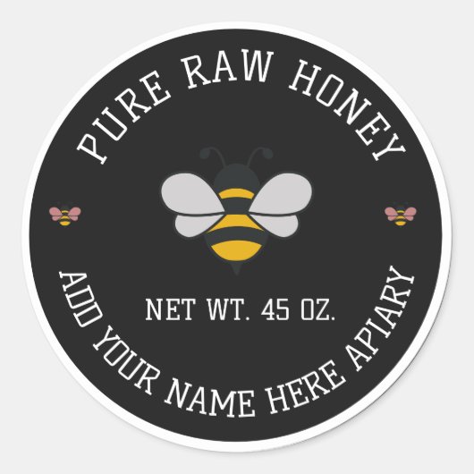 Honey Jar Stickers | Bee & Honeycomb Apiary Labels (Voorkant)