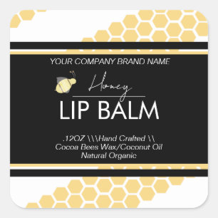 Honey Lip Balm Business Packaging Square Sticker