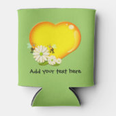 Honey Love Heart, Honey Bees and Flowers Custom Blikjeskoeler (Voorkant)