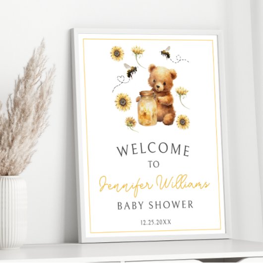 Honey mammie om bij te zijn beer Baby shower Welko Poster