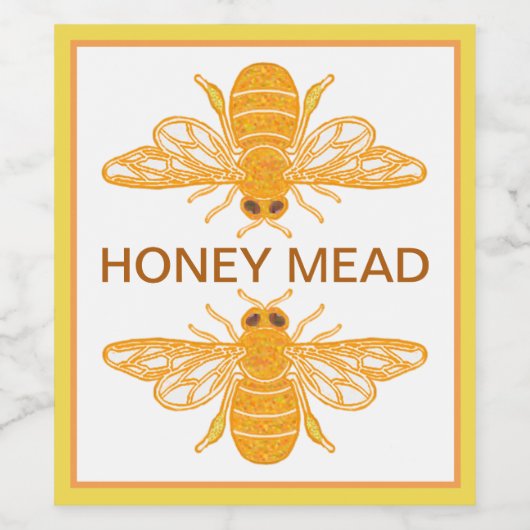 Honey Mead honingbijen Wijn Etiket (Enkel label)