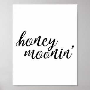 Honey Moonin Bruid en bruidegom Honeymoon Premium Poster