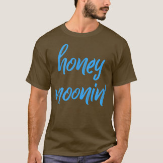Honey MooninBlue Brush Honeymoon Matching Couples T-shirt