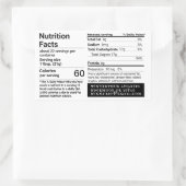 HONEY Nom de l'ami Étiquette de la valeur nutritiv (Sac)