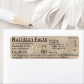 Honey Nutrition Facts Étiquette Bee Muslin Brown (En situation)