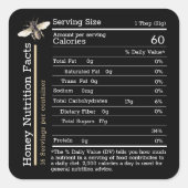 Honey Nutrition Facts Étiquette Black Bee (Devant)