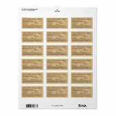 Honey Nutrition Facts Kraft Address Label (Full Sheet)