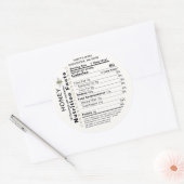 Honey Nutrition Facts Round Étiquette Apiary Nom B (Enveloppe)