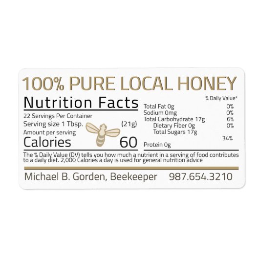 Honey Nutrition Little Bee Étiquettes de adresse (Devant)