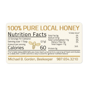 Honey Nutrition Little Bee Expédition Étiquettes