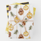 Honey Pine Cones Christmas Inpakpapier Vel (In situ)