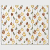 Honey Pine Cones Kerstmis Cadeaupapier (Vlak)